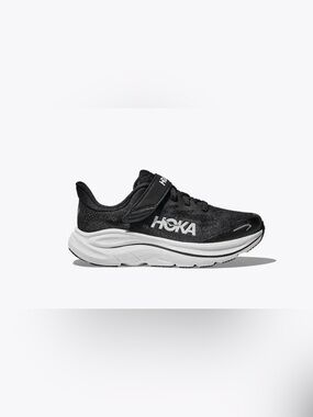 Hoka Clifton 10 Kids' Black and White Cushioned Sneaker Size 15